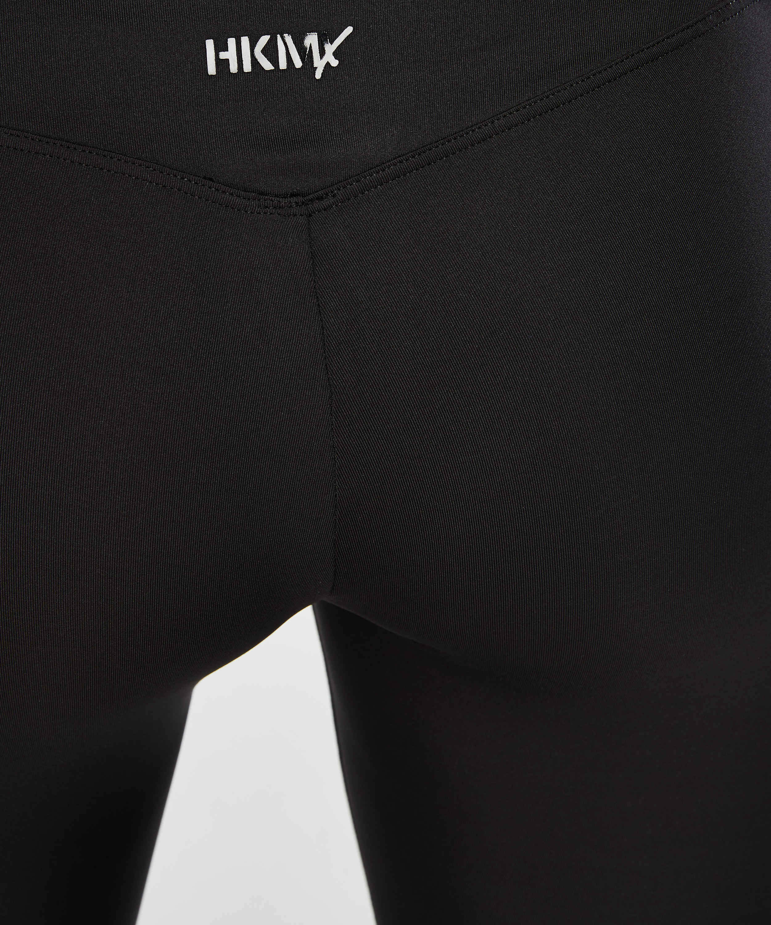 HKMX sportleggings med h&ouml;g midja i mesh-tyg, Svart, main