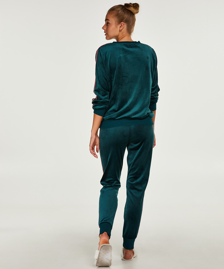 Topp Velour Stripe, Grön