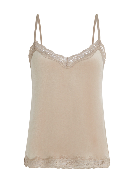 Sammet-spetslinne, Beige