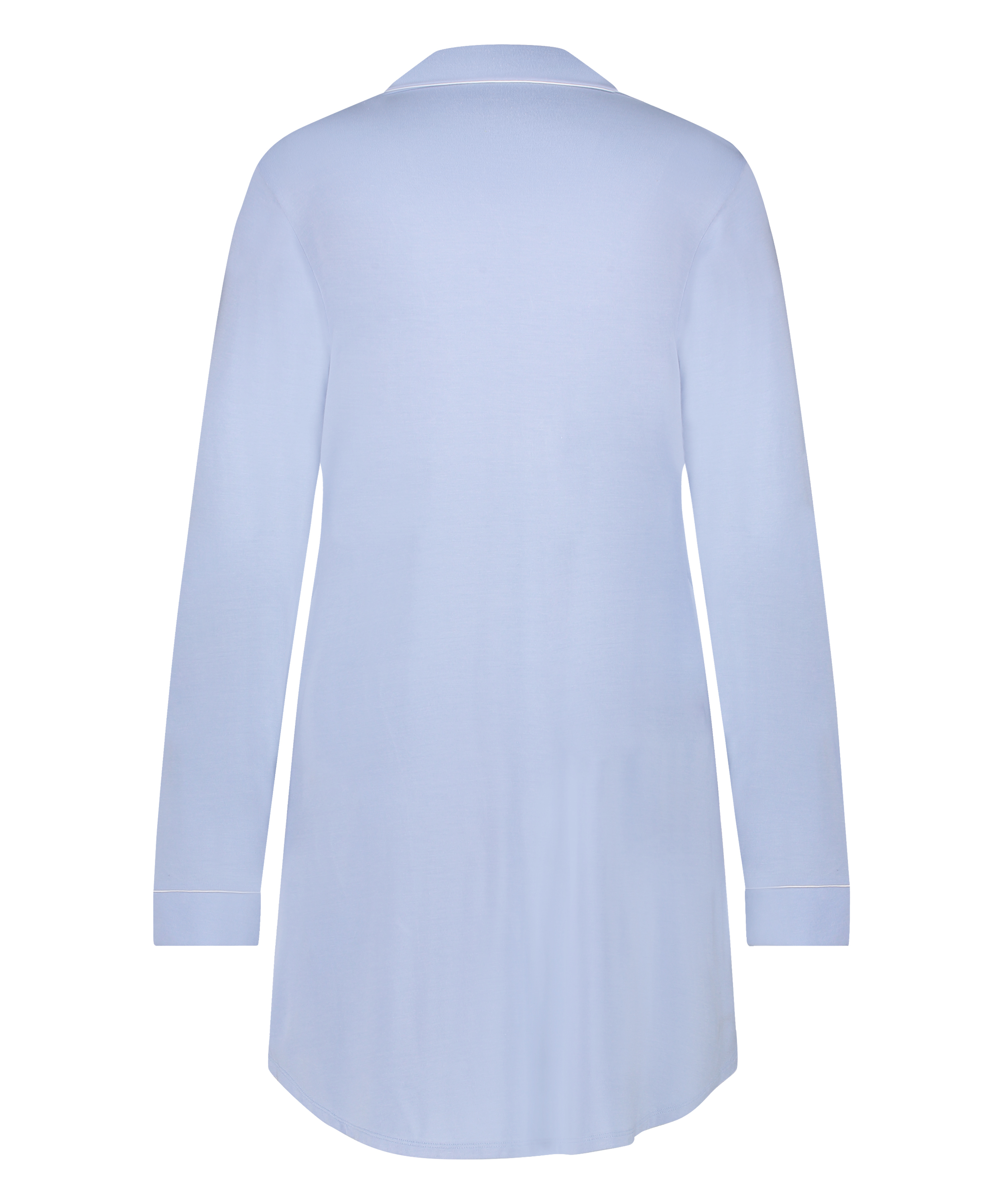 Långärmad skjortklänning i jersey Essential, blå, main