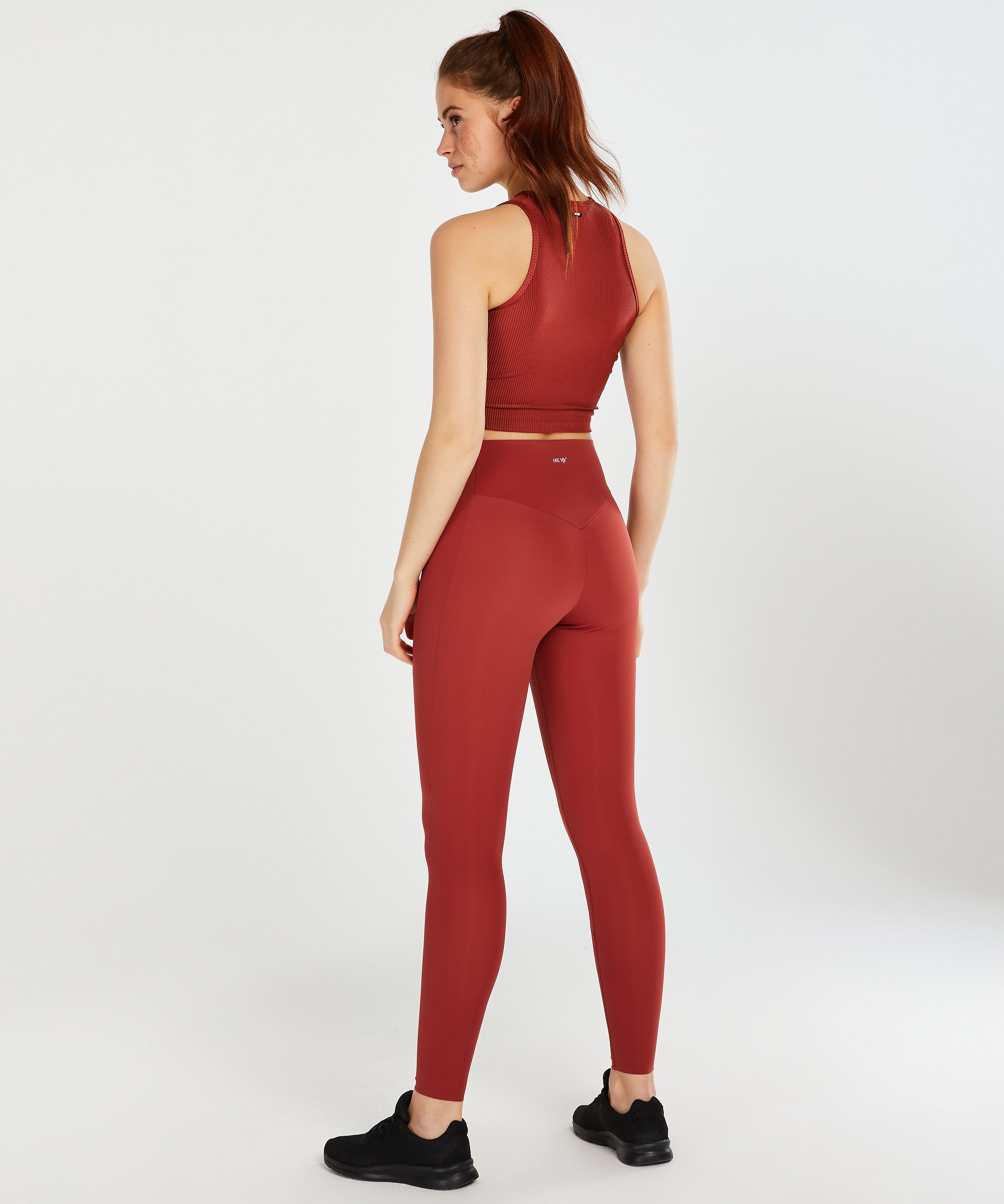 HKMX Sport cropped tank top Twisted Rib, Röd, main