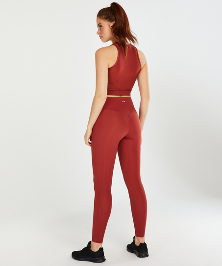 HKMX Sport cropped tank top Twisted Rib, Röd