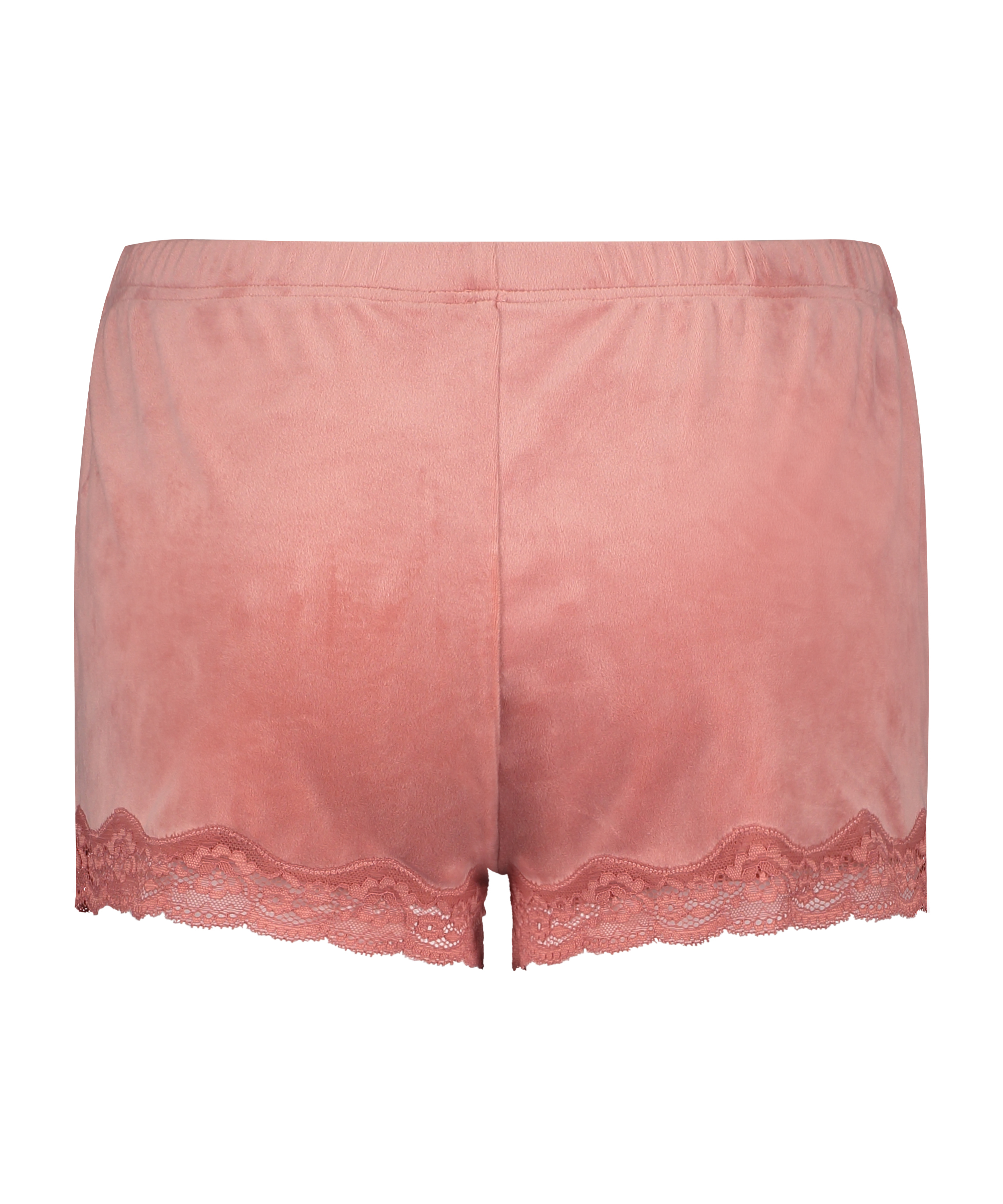 Shorts i sammet och spets, Rosa, main