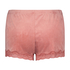 Shorts i sammet och spets, Rosa