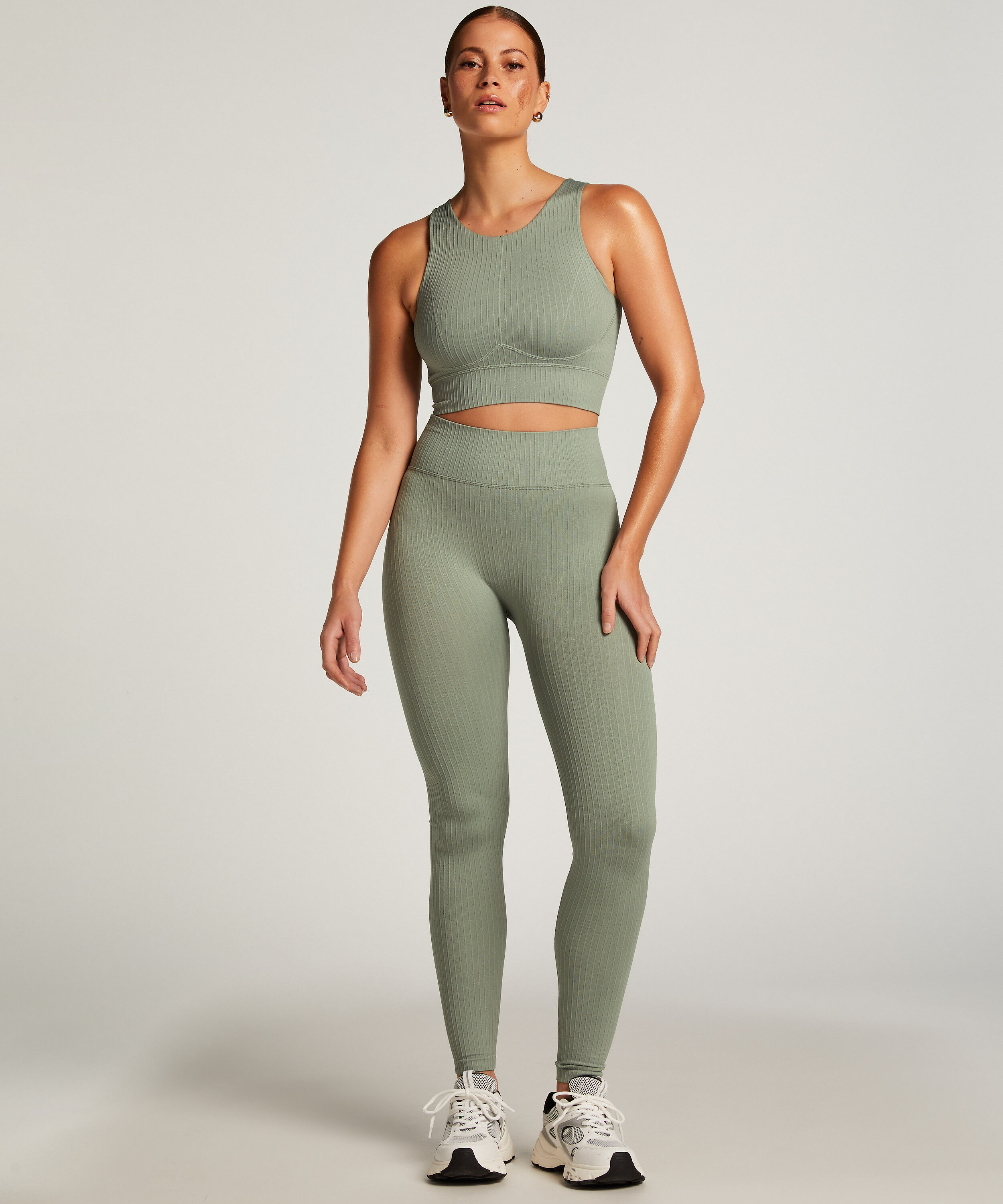 HKMX Sömlös sportlegging hög midja, Grön