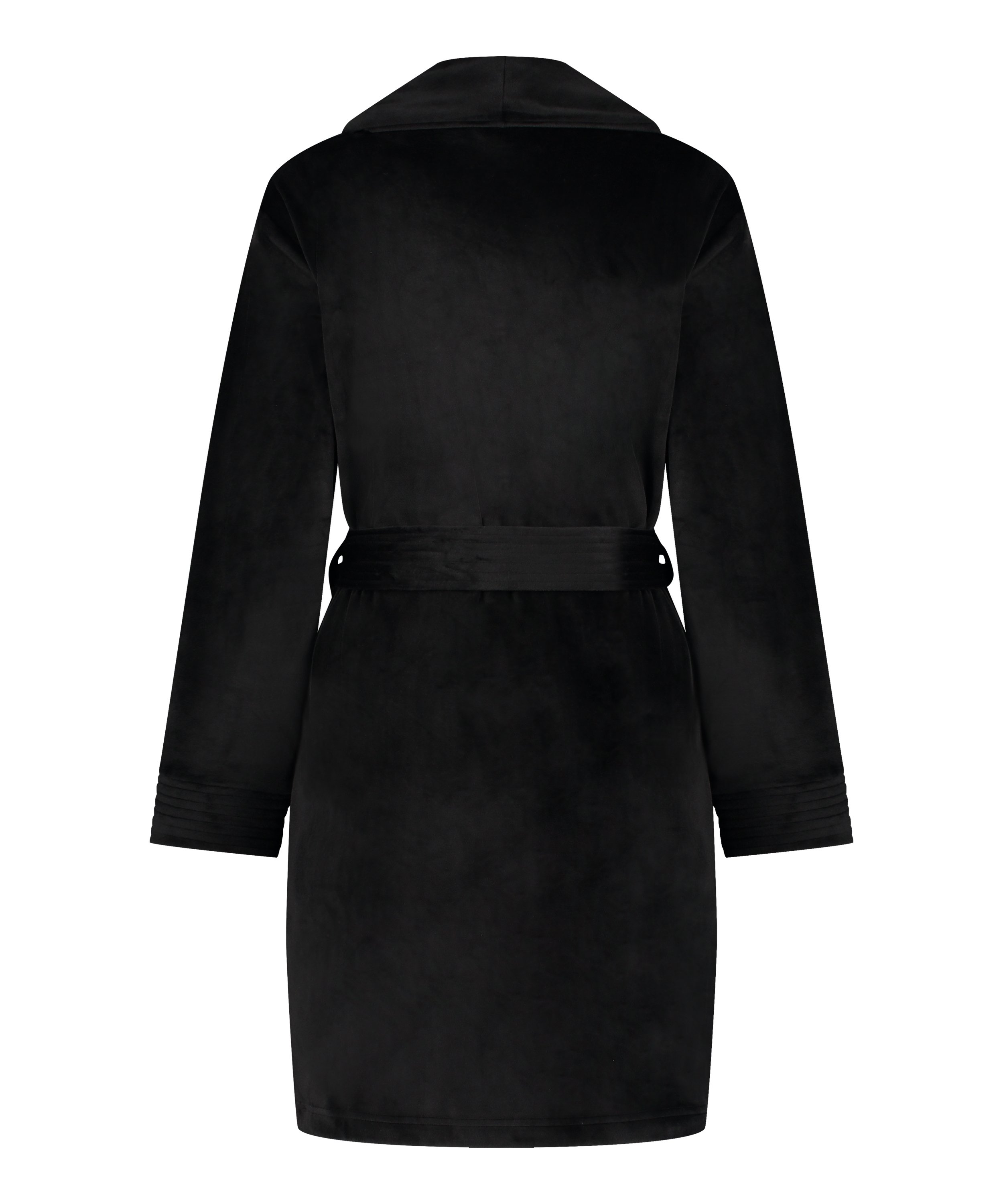 Kort badrock i velours, Svart, main