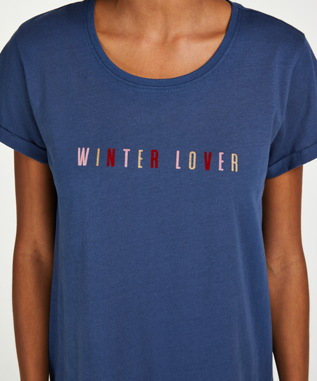 Nattlinne med rund halsringning, Blå