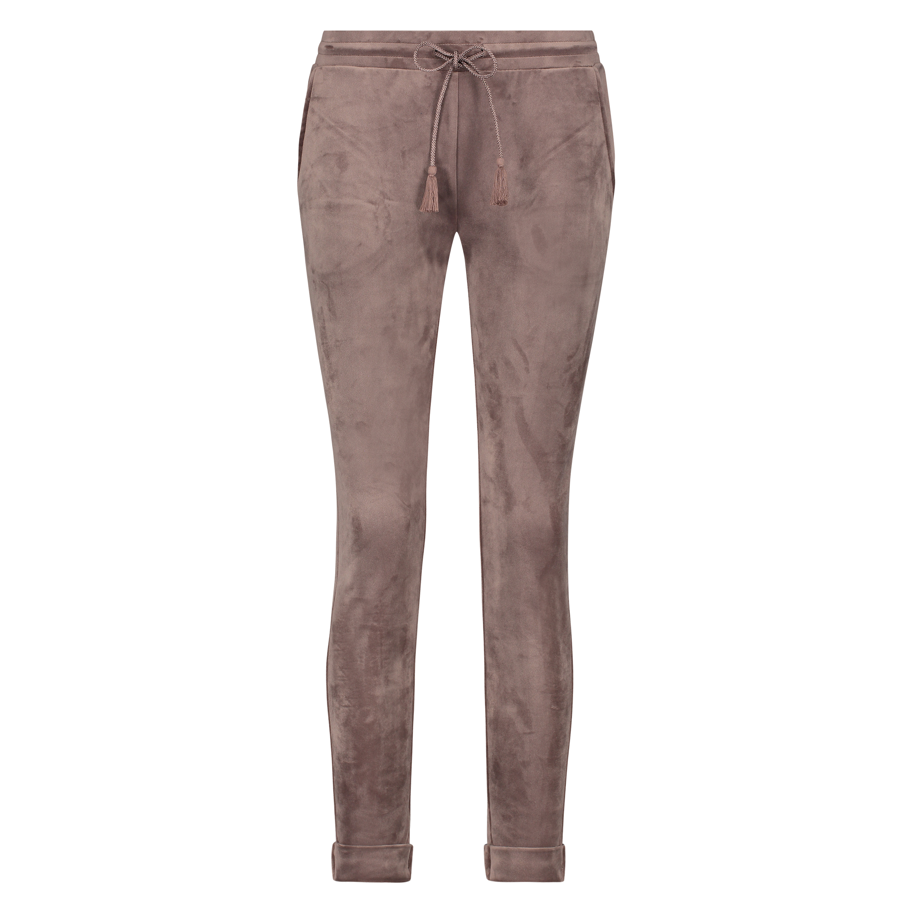 Joggingbyxor i velour, Brun, main