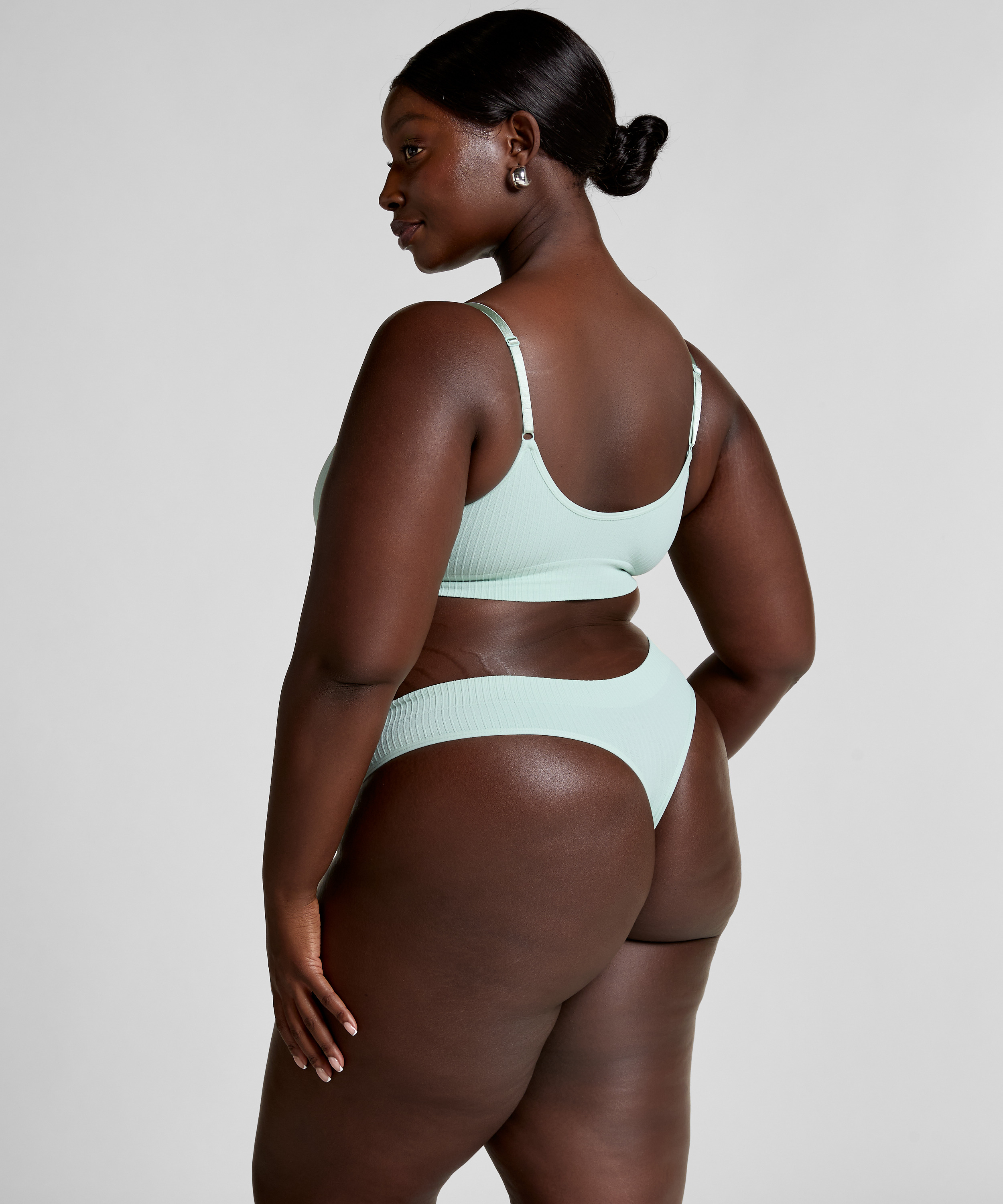 Dianne h&ouml;gt skuren stringtrosa, Gr&ouml;n, main