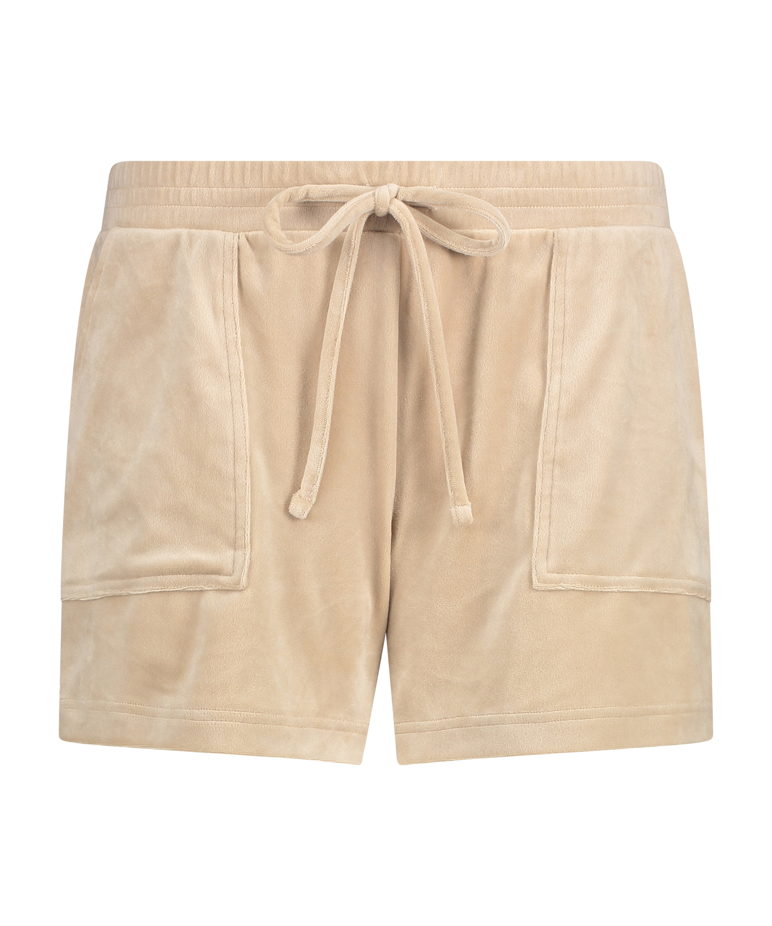 Sammetsshorts med ficka, Beige, main