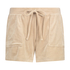 Sammetsshorts med ficka, Beige