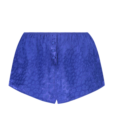 Nyakim shorts i jacquard-spets och leopard, bl&aring;