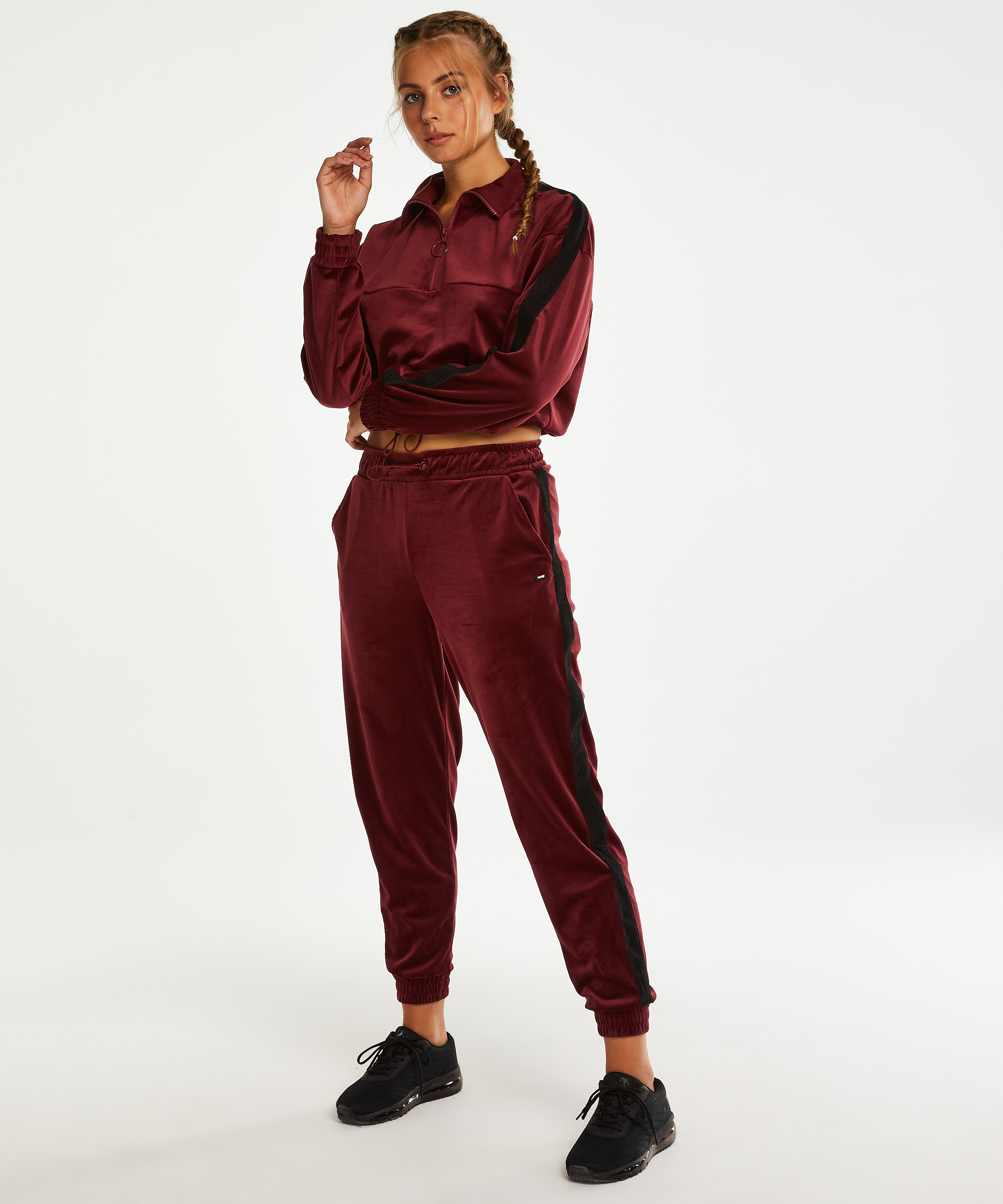 HKMX Sportbyxor Velour, r&ouml;d, main