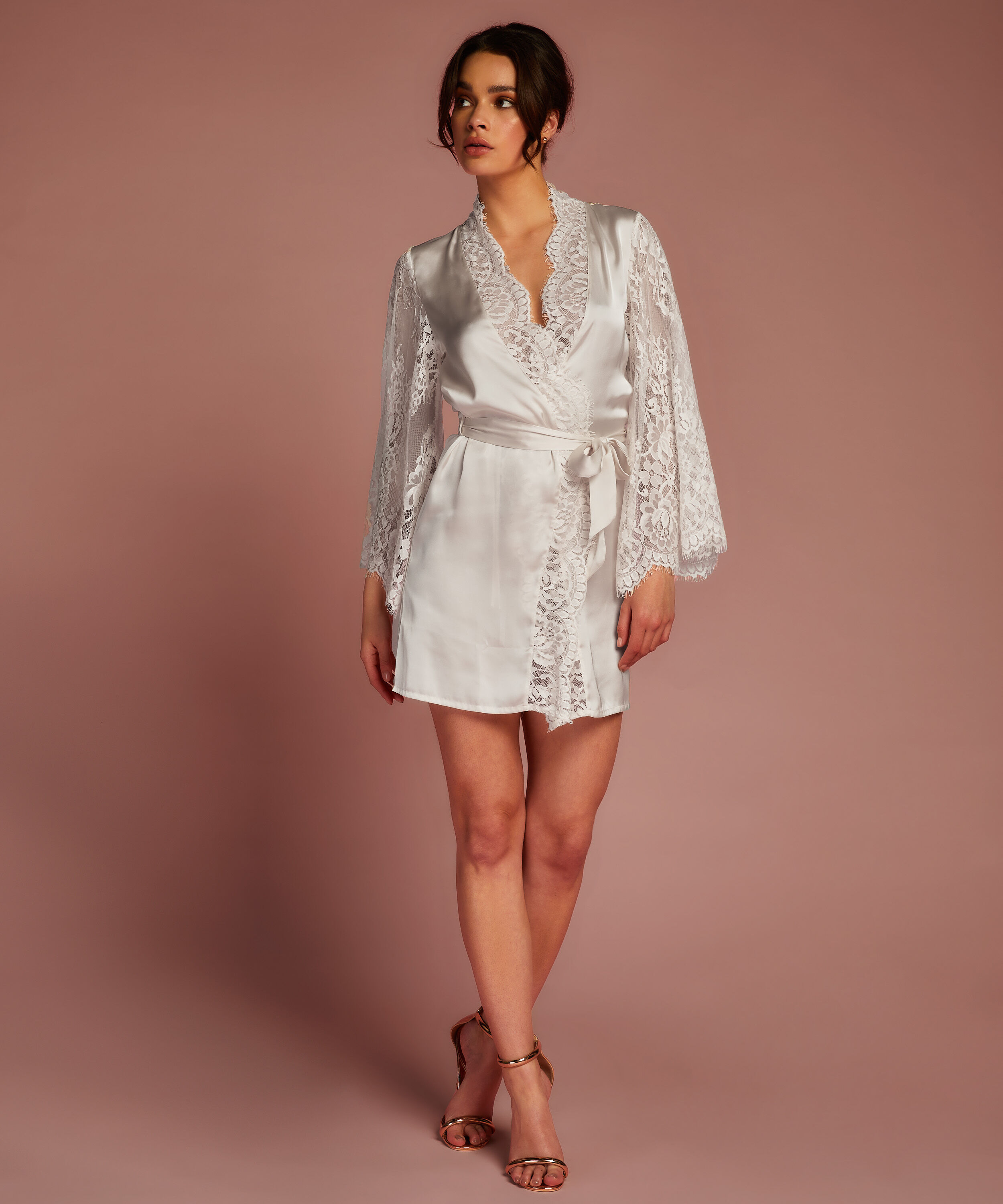 Kimono i spets, Vit