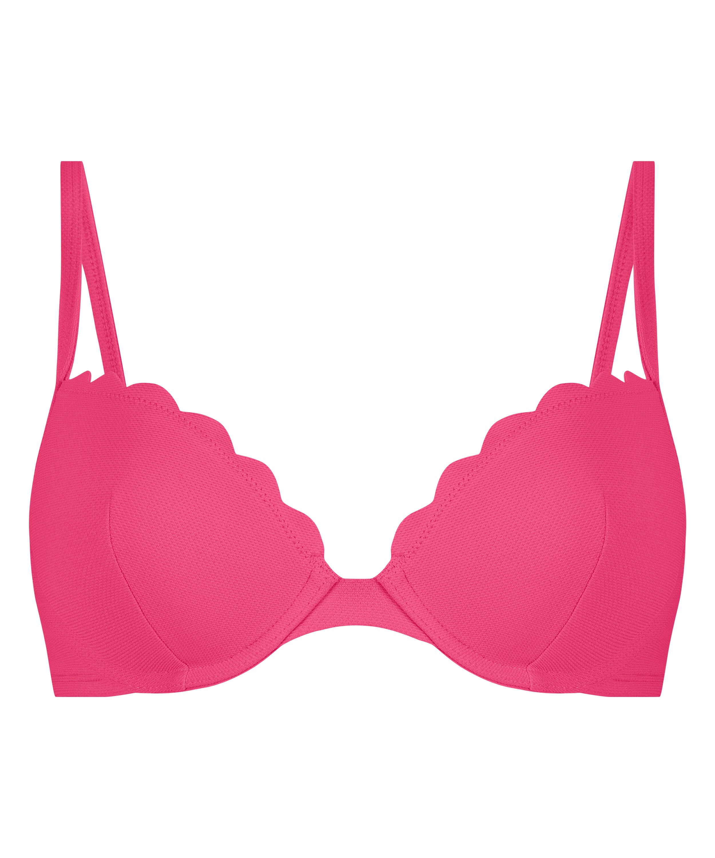 Scallop formpressad bikinitopp med bygel, Rosa