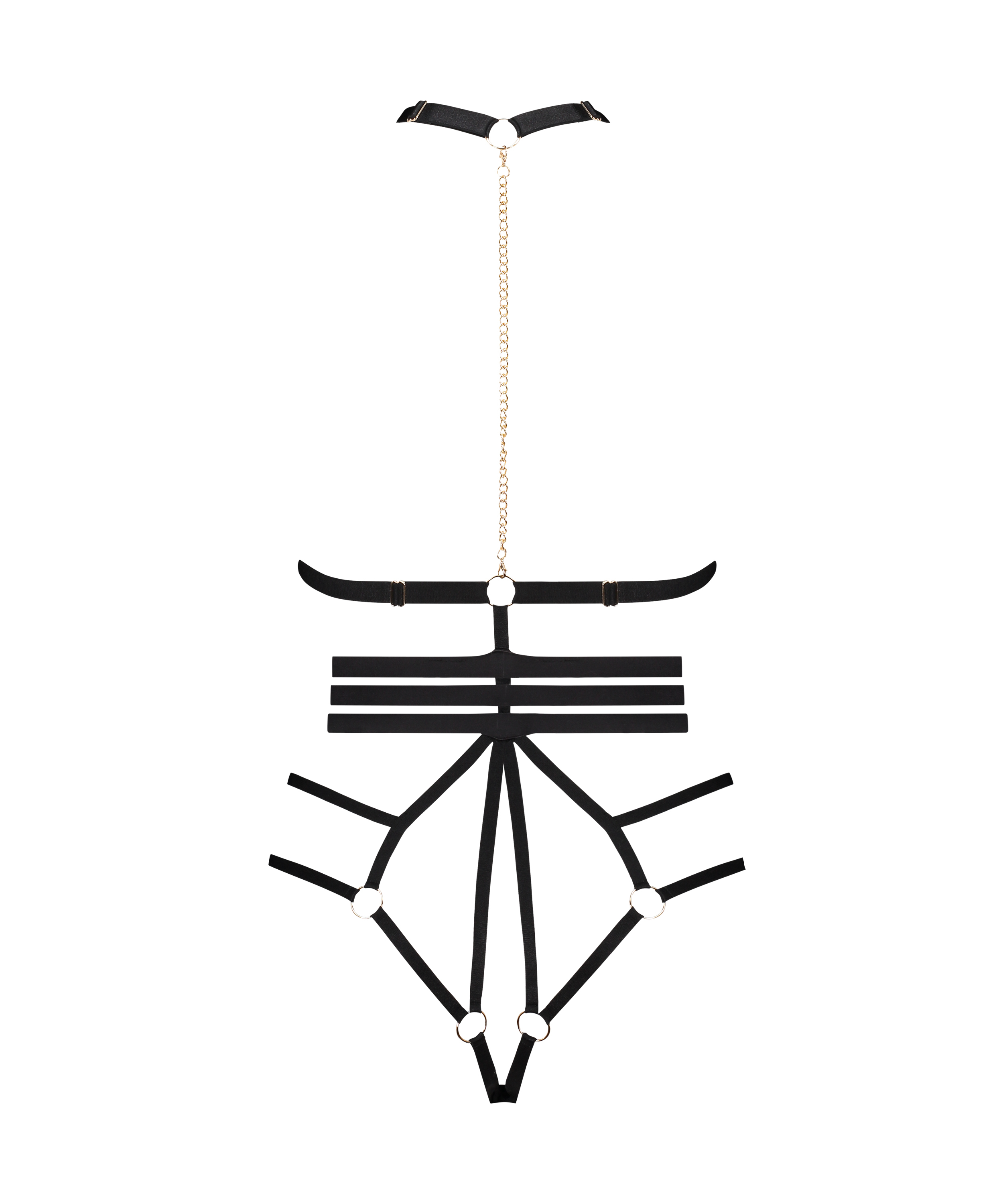 Body med öppen gren Dominatrix, Svart, main