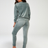 Mamma-joggingbyxa i lurex-velour., grön