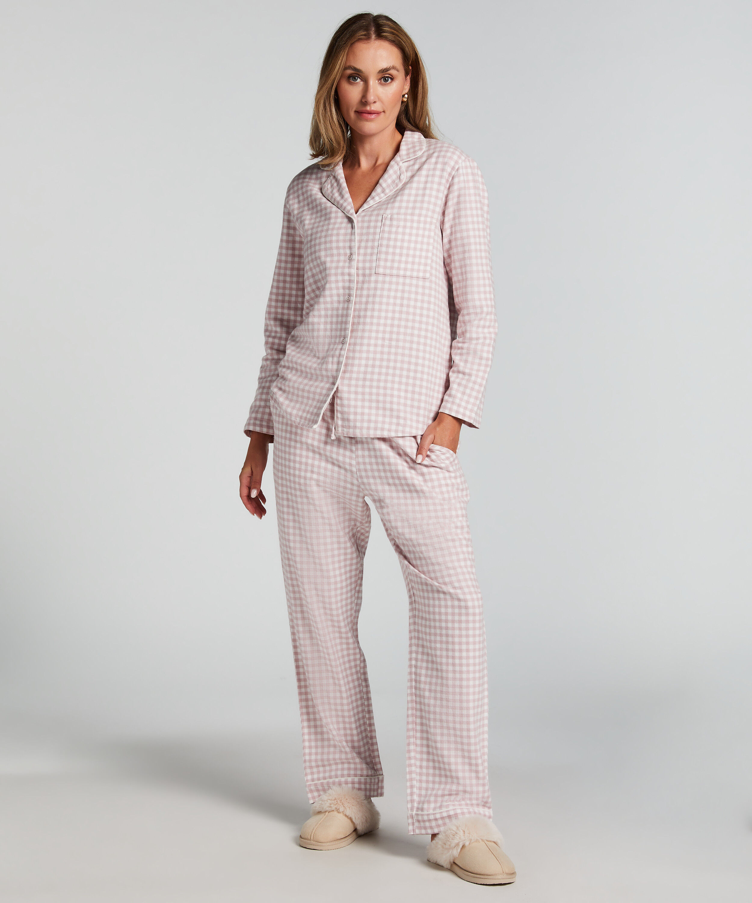 Pyjamastopp Flanel Essentials, Lila