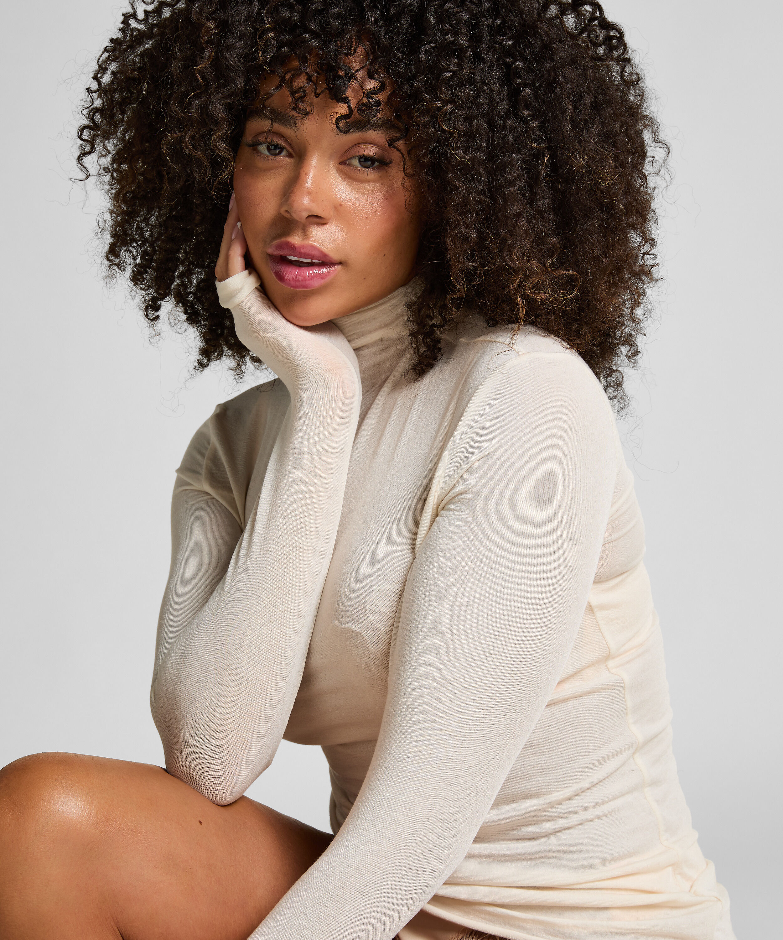 super soft cashmereblandad-topp med polokrage