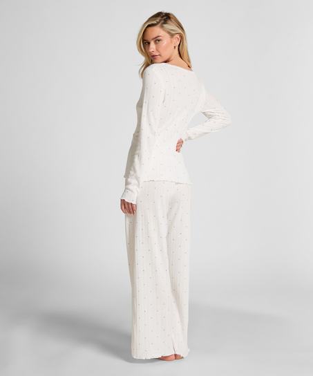 Pyjamasbyxa Pointelle, Blå