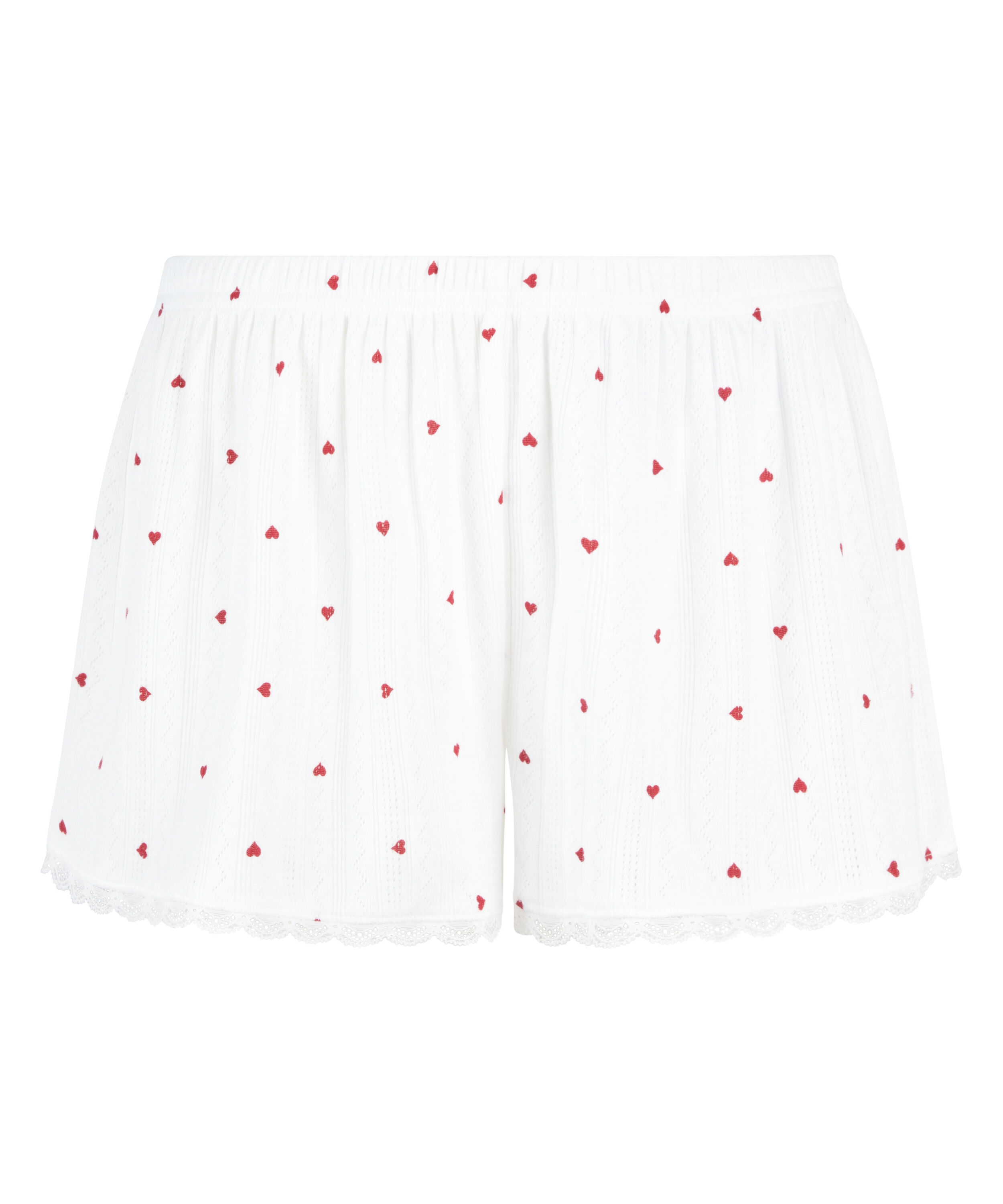Pyjamasshorts Pointelle, Vit