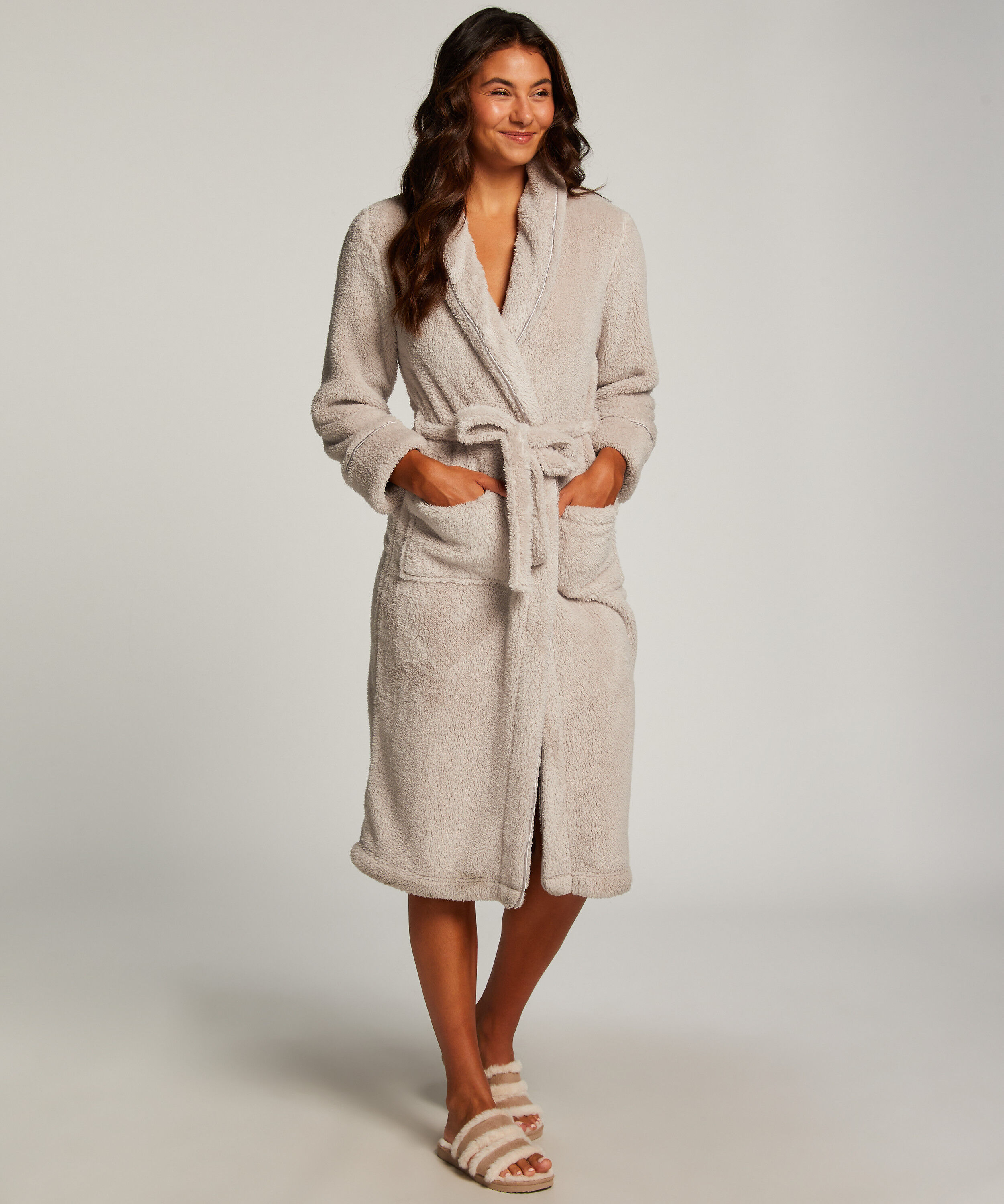 Morgonrock Fleece, Brun