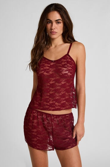 Hunkemöller Kort heltäckande spets Röd