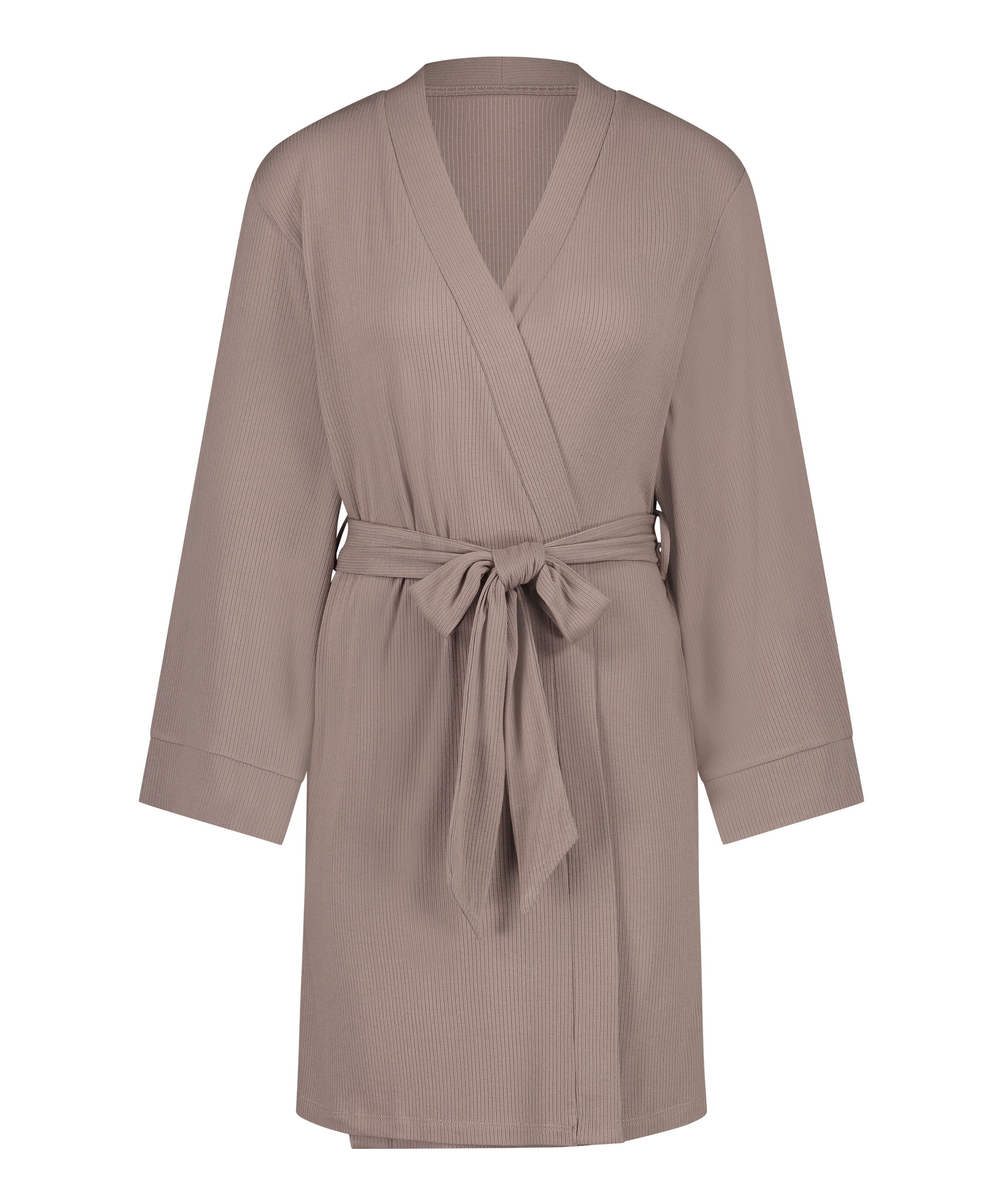 Ribbad kimono, Brun, main