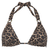 Leopard triangel-bikiniöverdel, Beige
