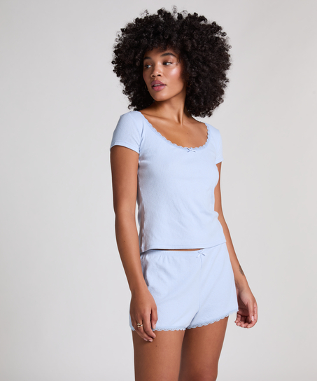 Pointelle-topp, Blå