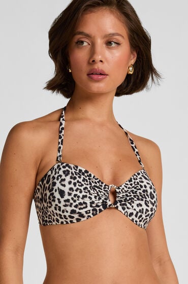 Hunkemöller Bandeau Bikini Topp Leopard Svart