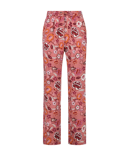 Tall pyjamasbyxor i v&auml;vt tyg, Rosa