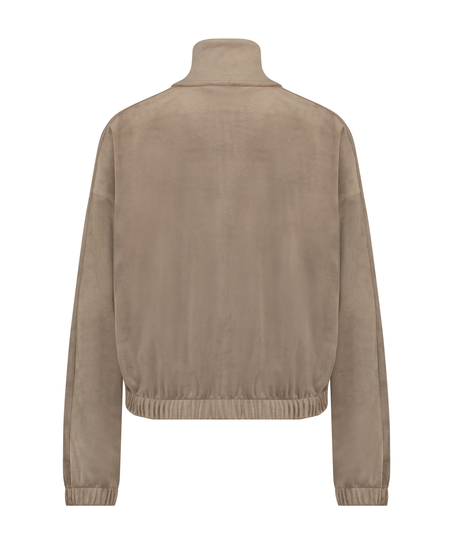 L&aring;ng&auml;rmad plyschtopp, Brun