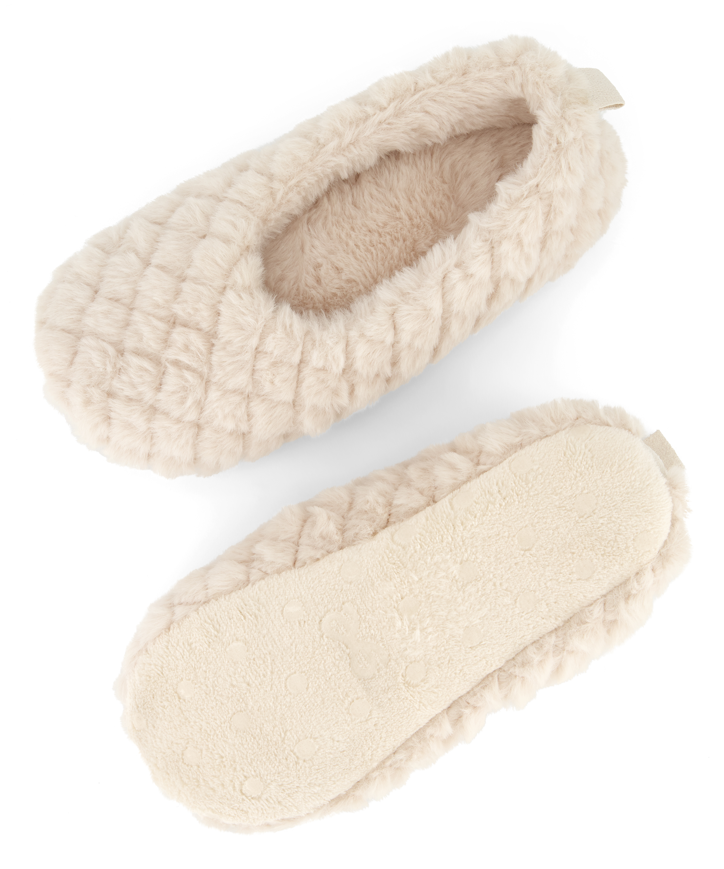 Ballerina fluffiga tofflor, Beige, main