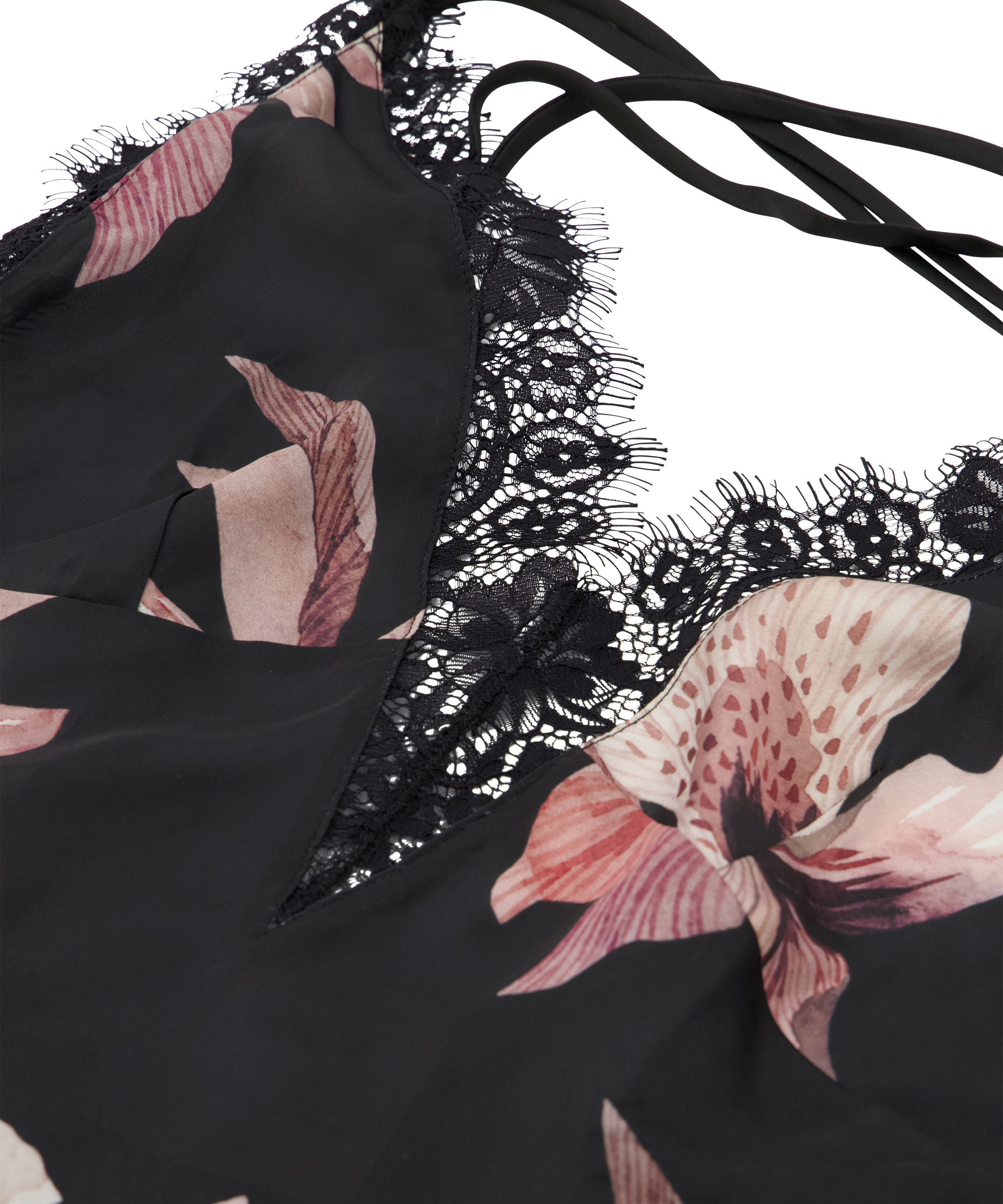 Linne med spets, Svart, main