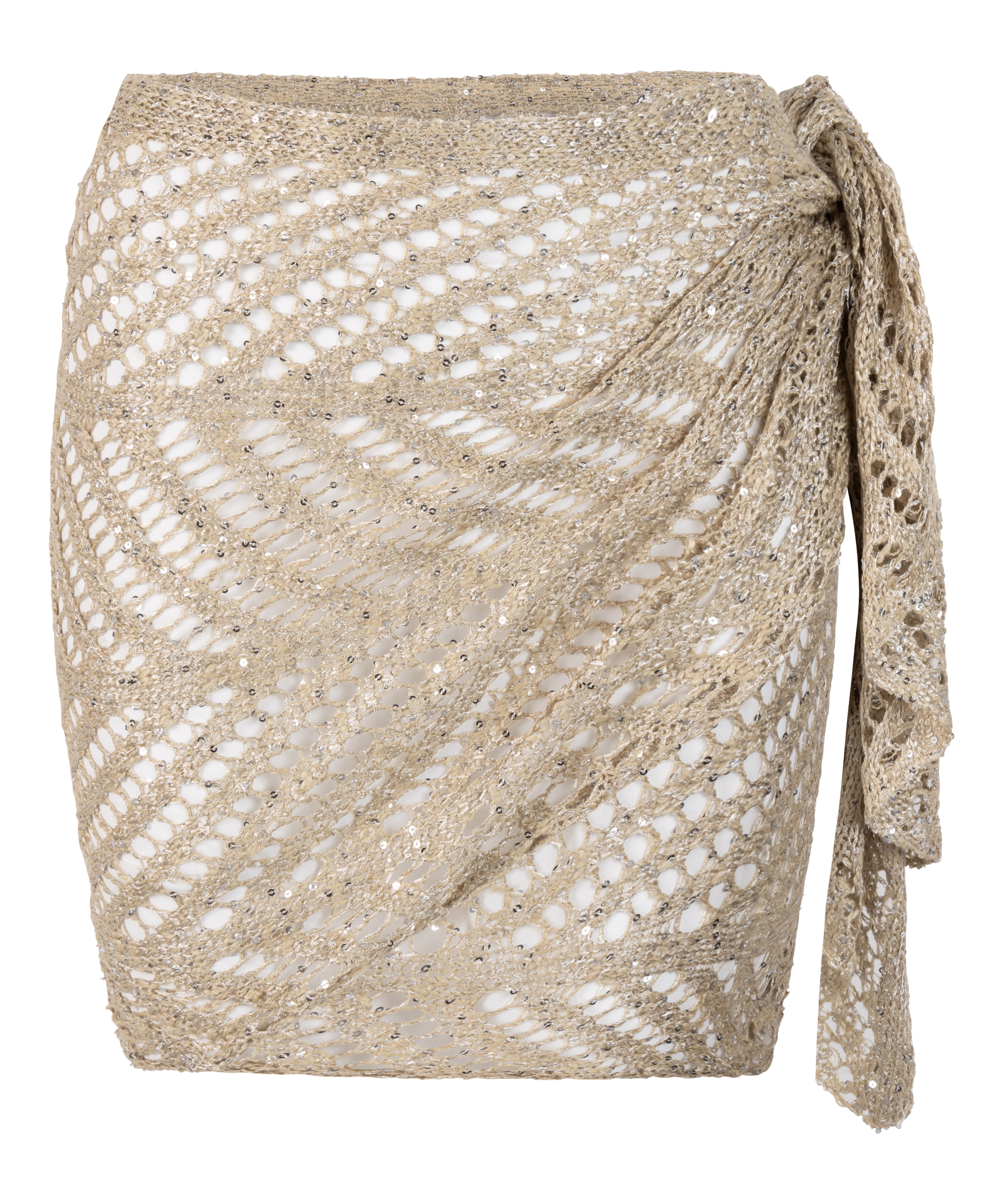 Beach Sequin Pareo, Beige, main