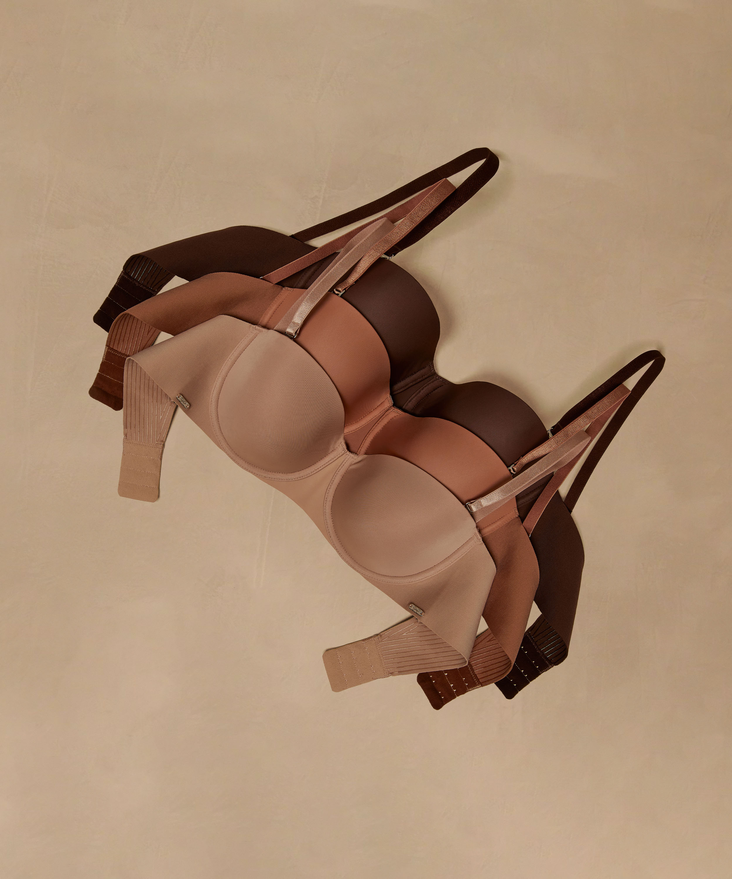 Formpressad axelbandslös bygel-bh Jane, Beige, main