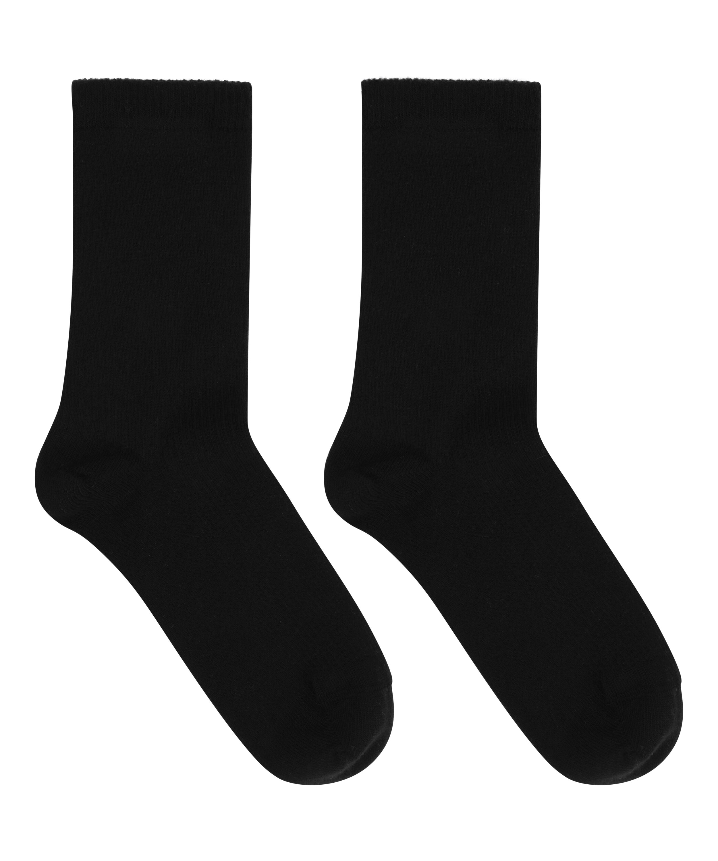Ribbstickade sockar i modal, Svart