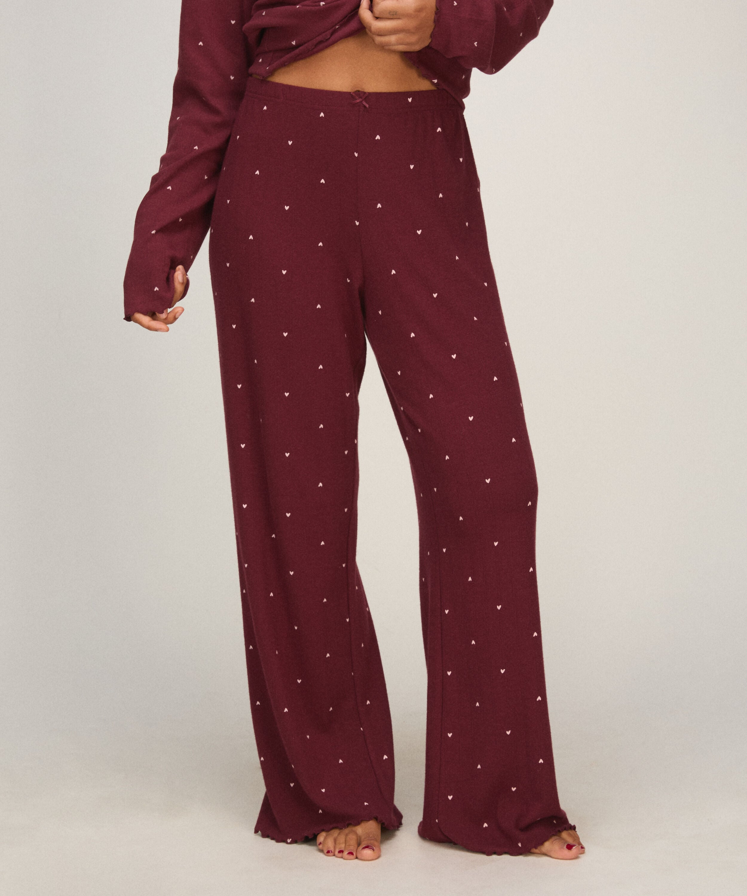 Pyjamasbyxor Loose Pointelle, Lila Pyjamasbyxor Loose Pointelle, Lila