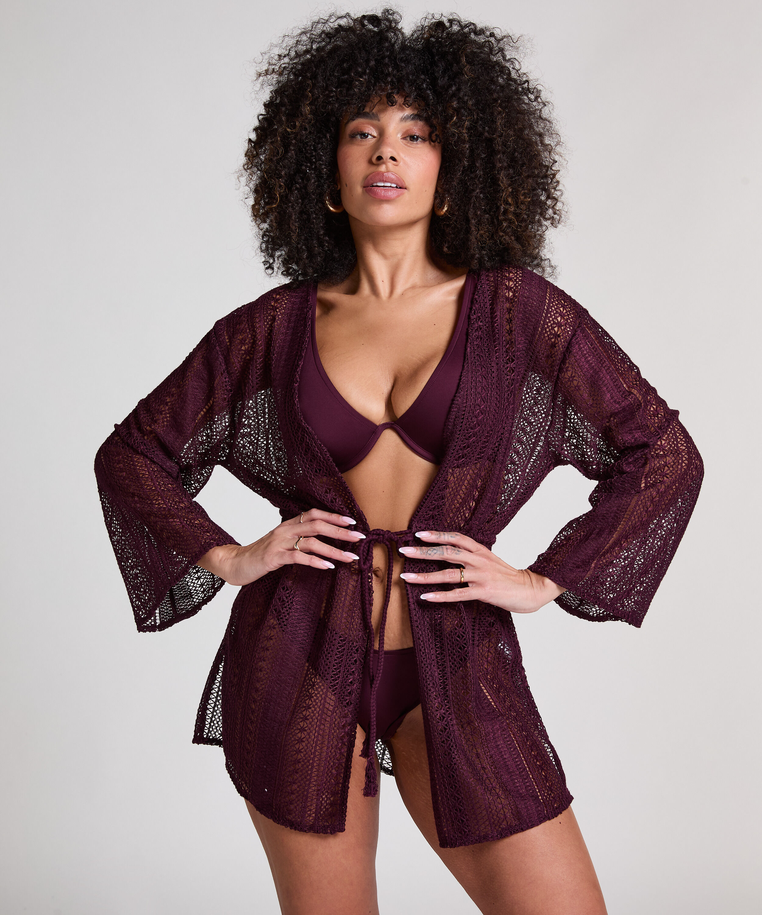 Beach Crochet Kaftan, Lila