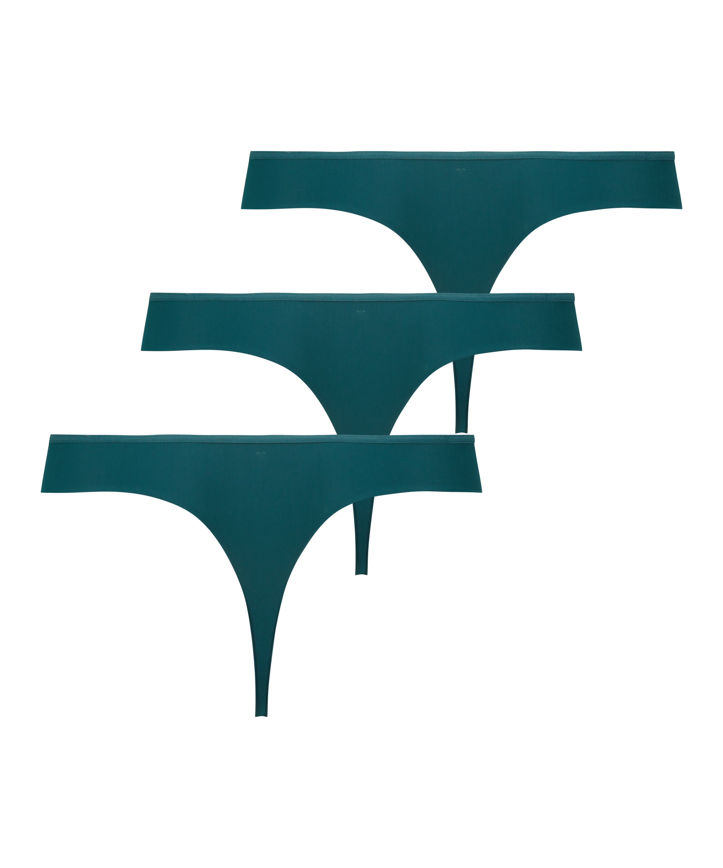 3-pack osynlig stringtrosa, grön, main