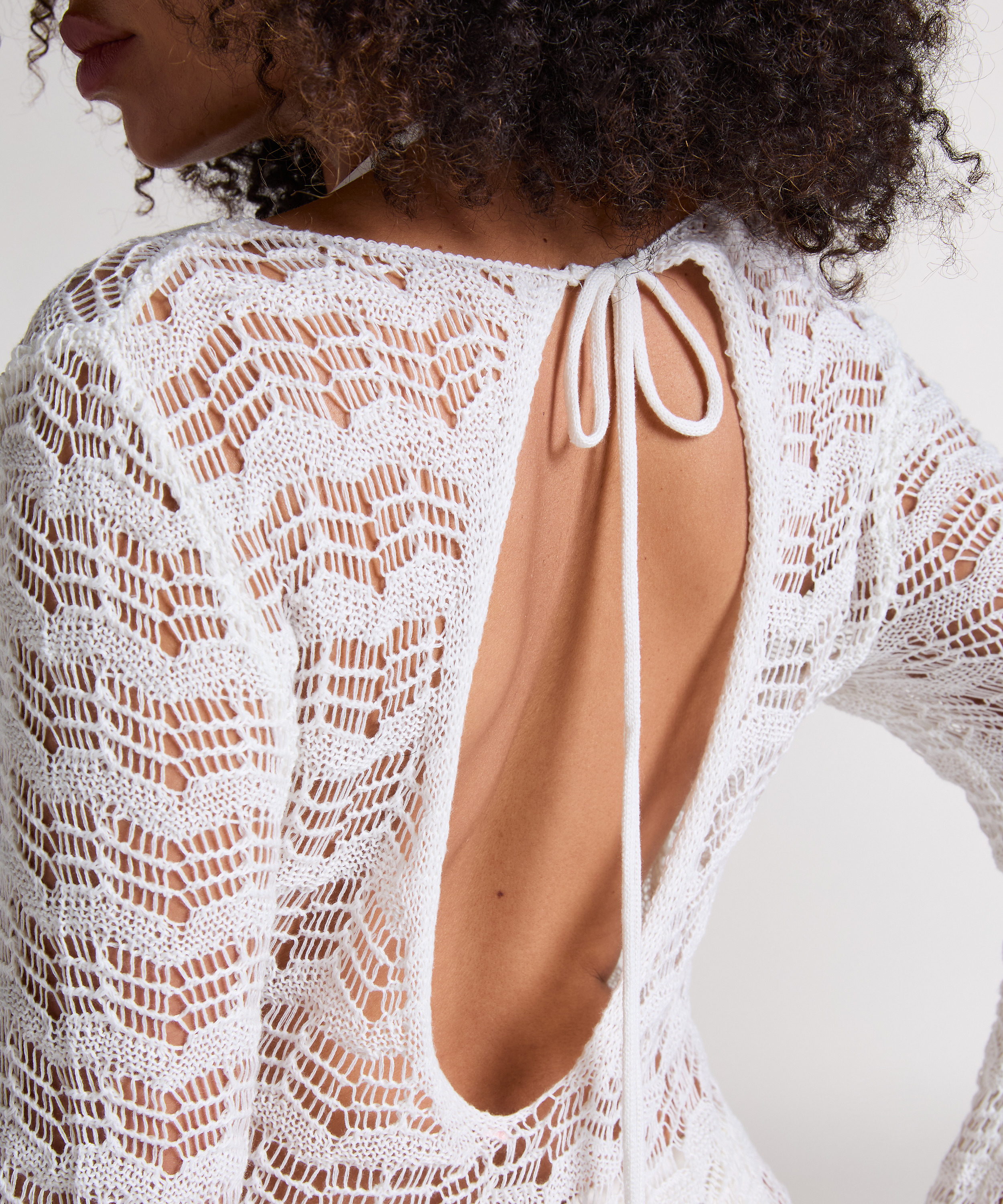 Maxiklänning Crochet, Vit, main