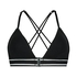 Vadderad triangel-bralette Casey bomull, Svart