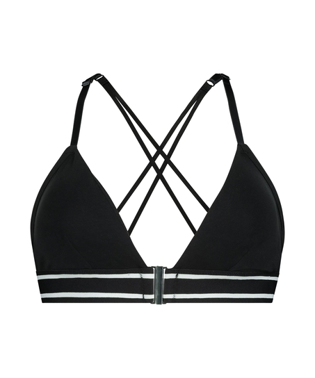 Vadderad triangel-bralette Casey bomull, Svart