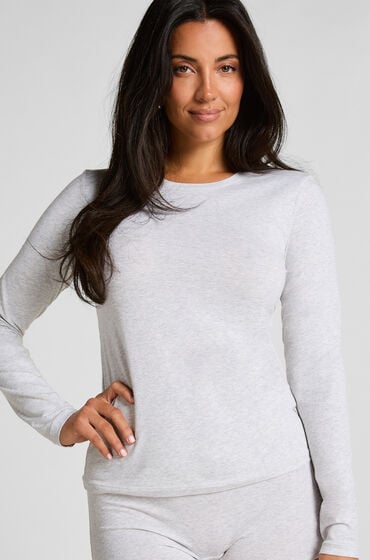 Hunkemöller Långärmad topp i mjuk bomull Grå