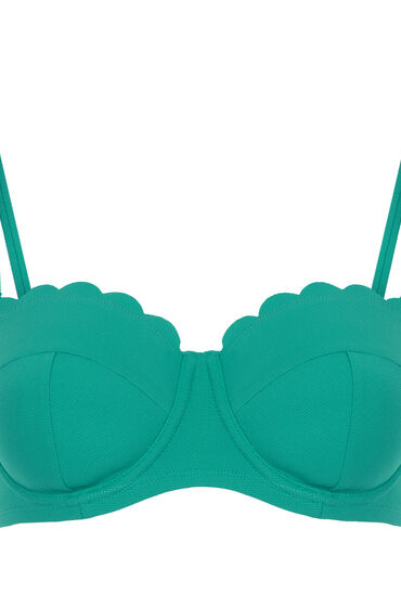 Hunkemöller Vadderad axelbandslös bikinitopp med bygel Scallop Storlek E + dam – bild 3