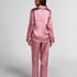 Pyjamasset i glansig satin, Rosa