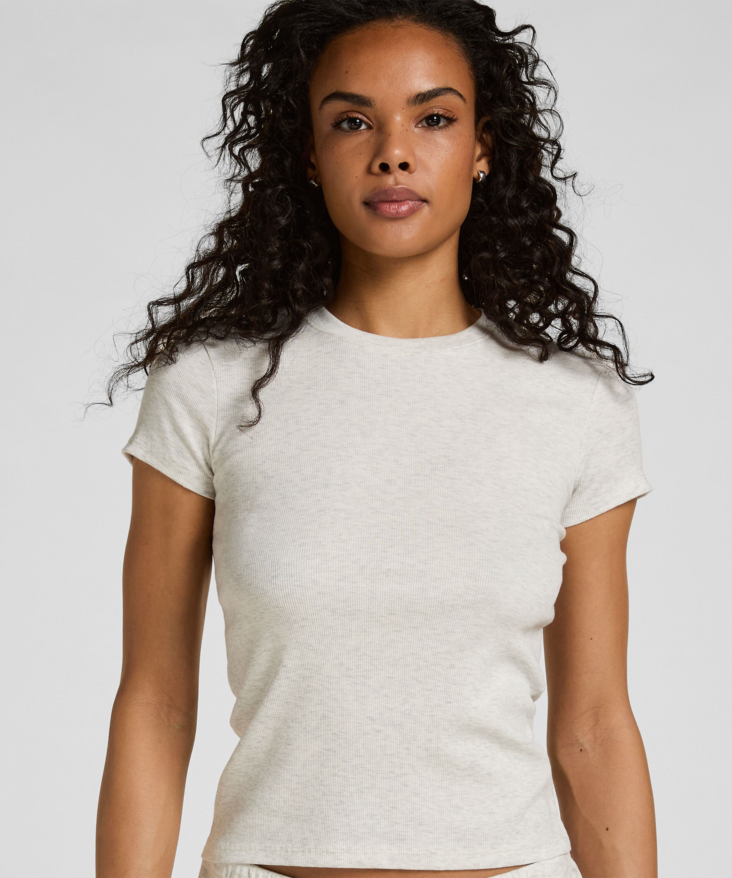 Kortärmad Pyjamas Topp, Grå