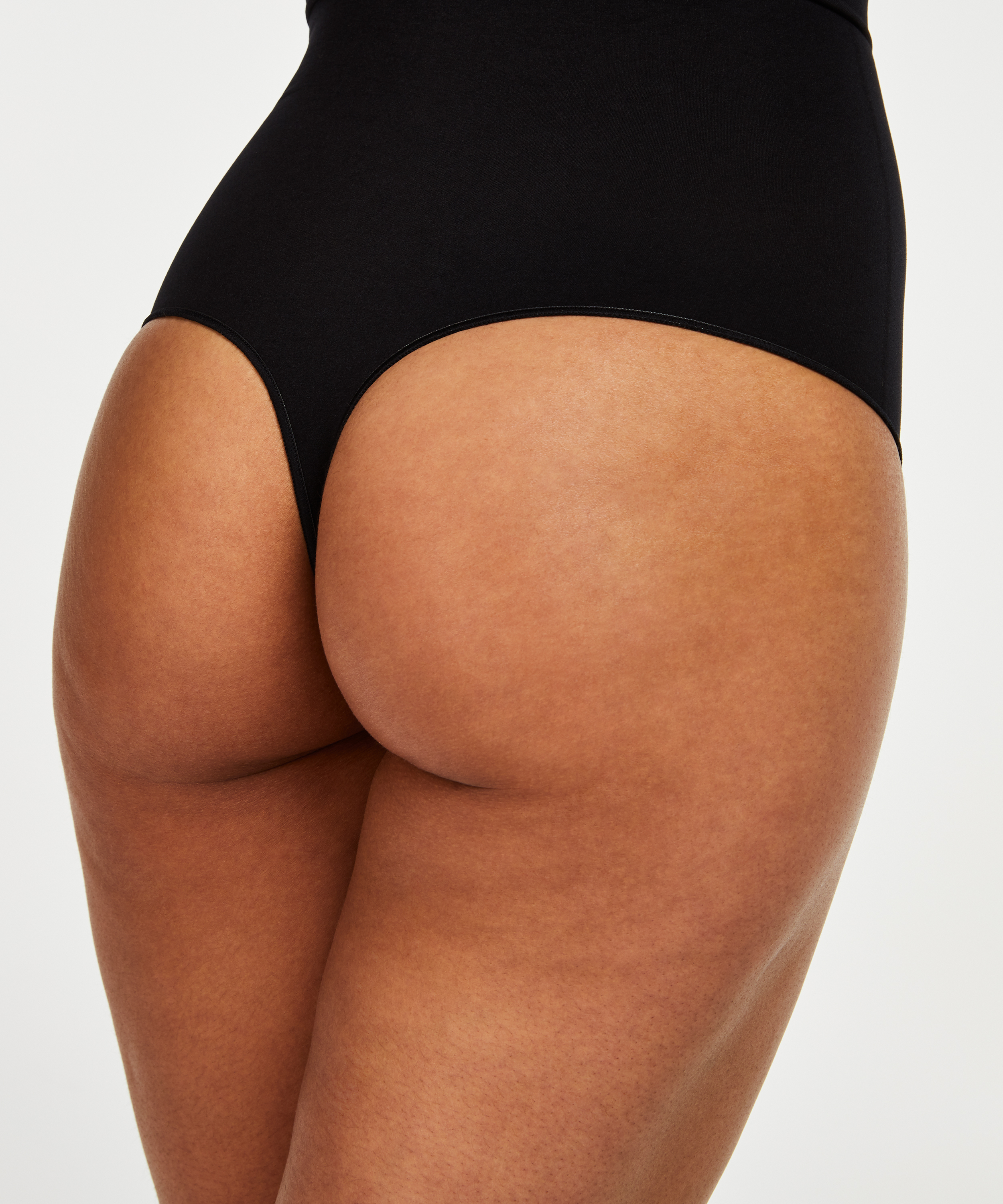 Uppstramande stringtrosa med hög midja - Level 2, Svart, main