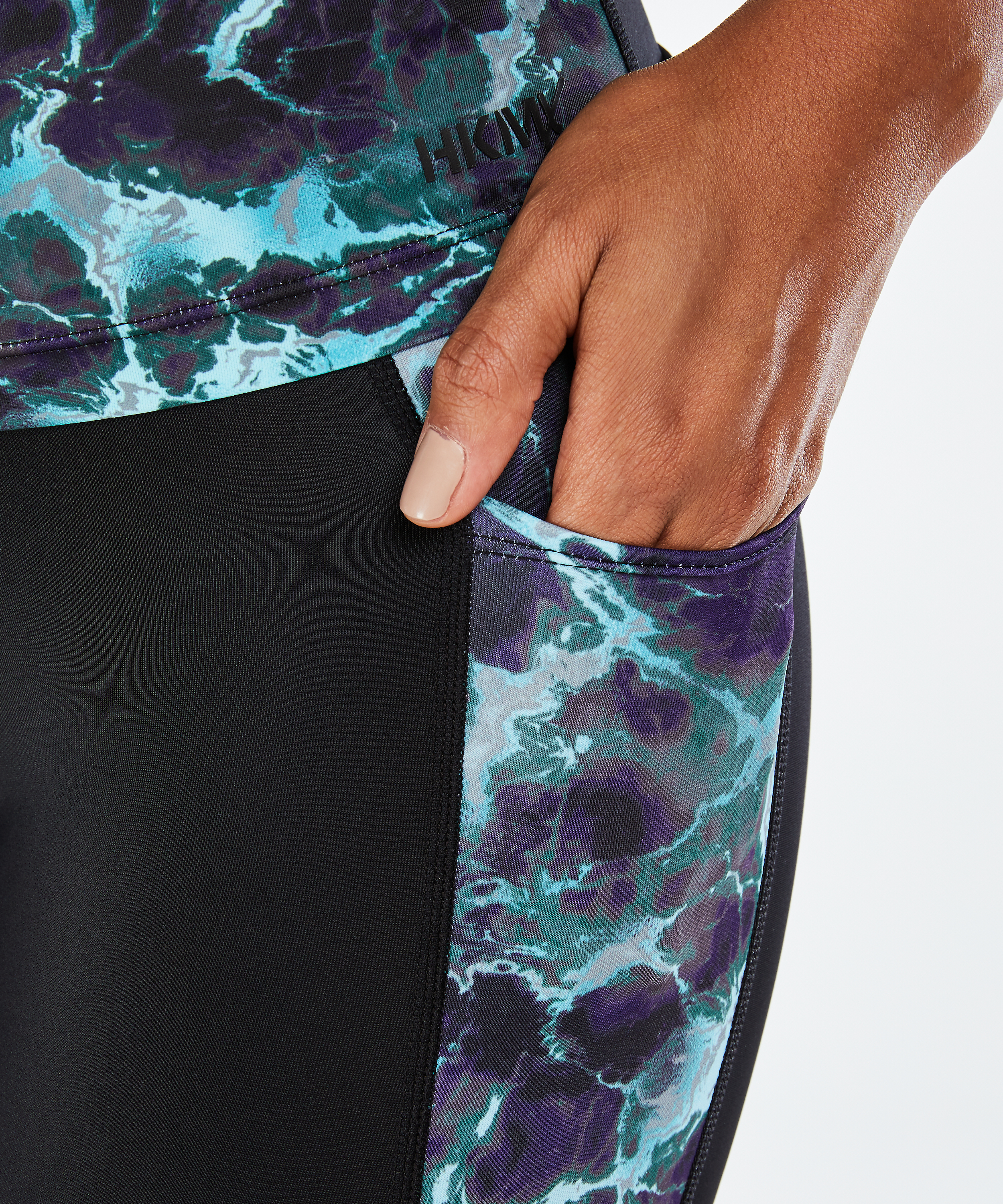 HKMX Sportleggings Marble med h&ouml;g midja niv&aring; 3, bl&aring;, main